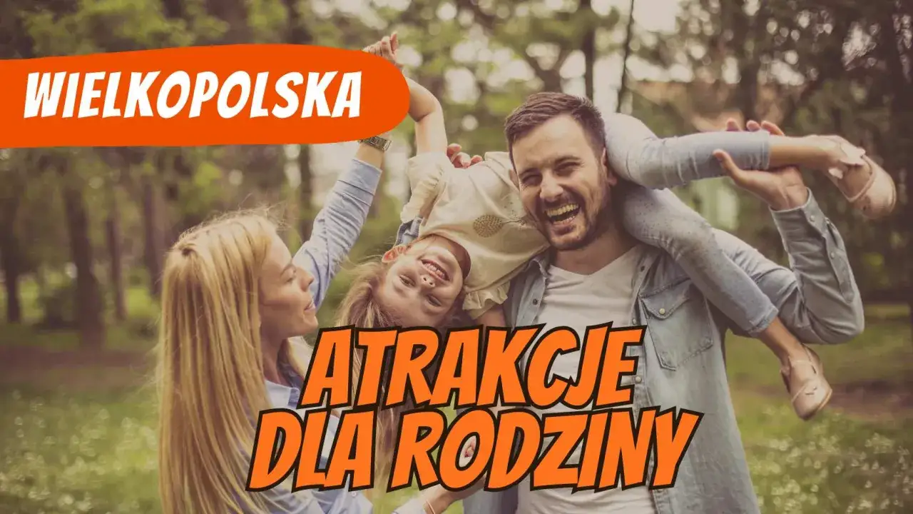 Szczęśliwa rodzina cieszy się wspólnym czasem na łonie natury. Odkryjcie najlepsze atrakcje dla dzieci w Wielkopolsce i stwórzcie niezapomniane wspomnienia!