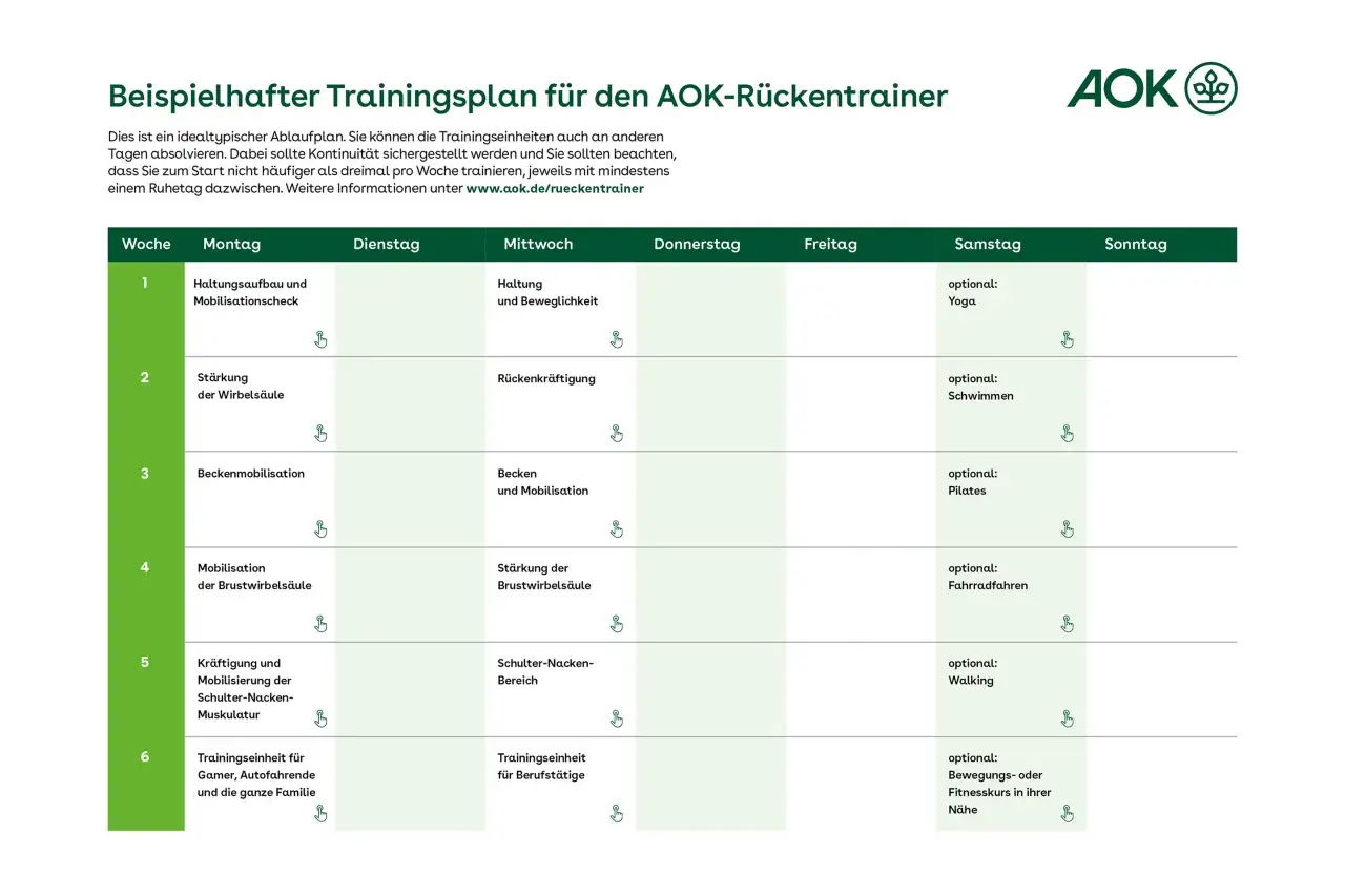 R&uuml;cken&uuml;bungen zum Ausdrucken PDF Beispiel