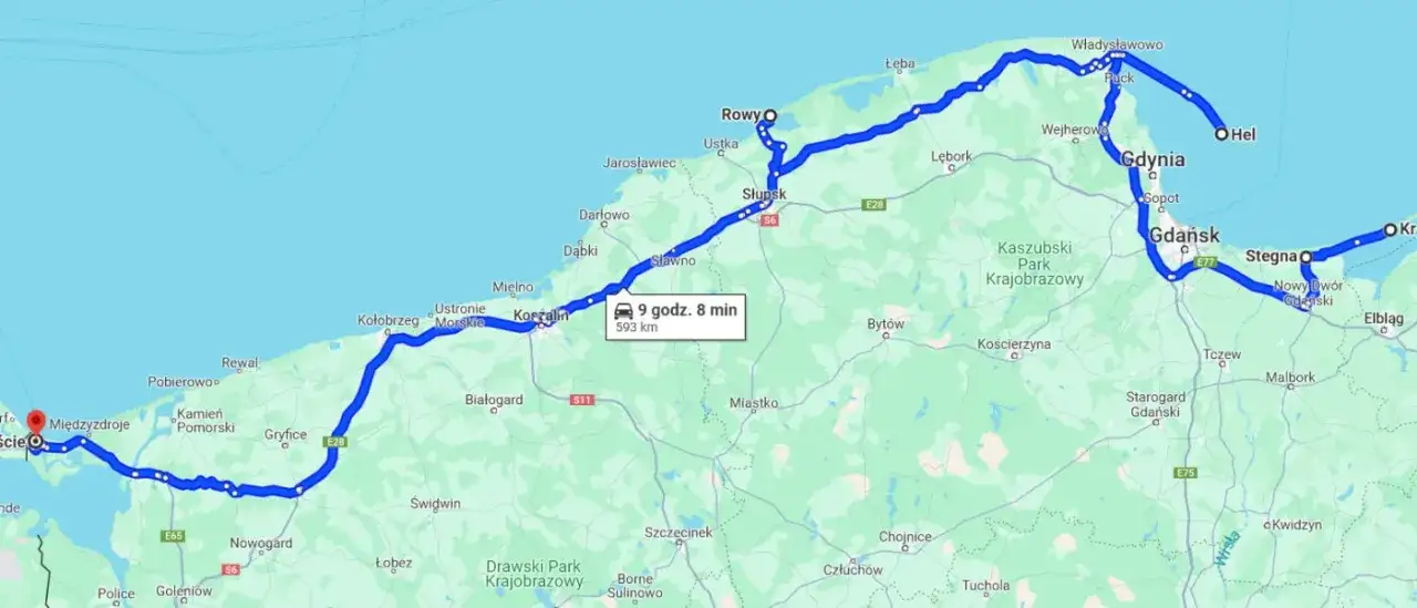Mapa Polski wybrzeże najdroższe i najtańsze miejscowości
