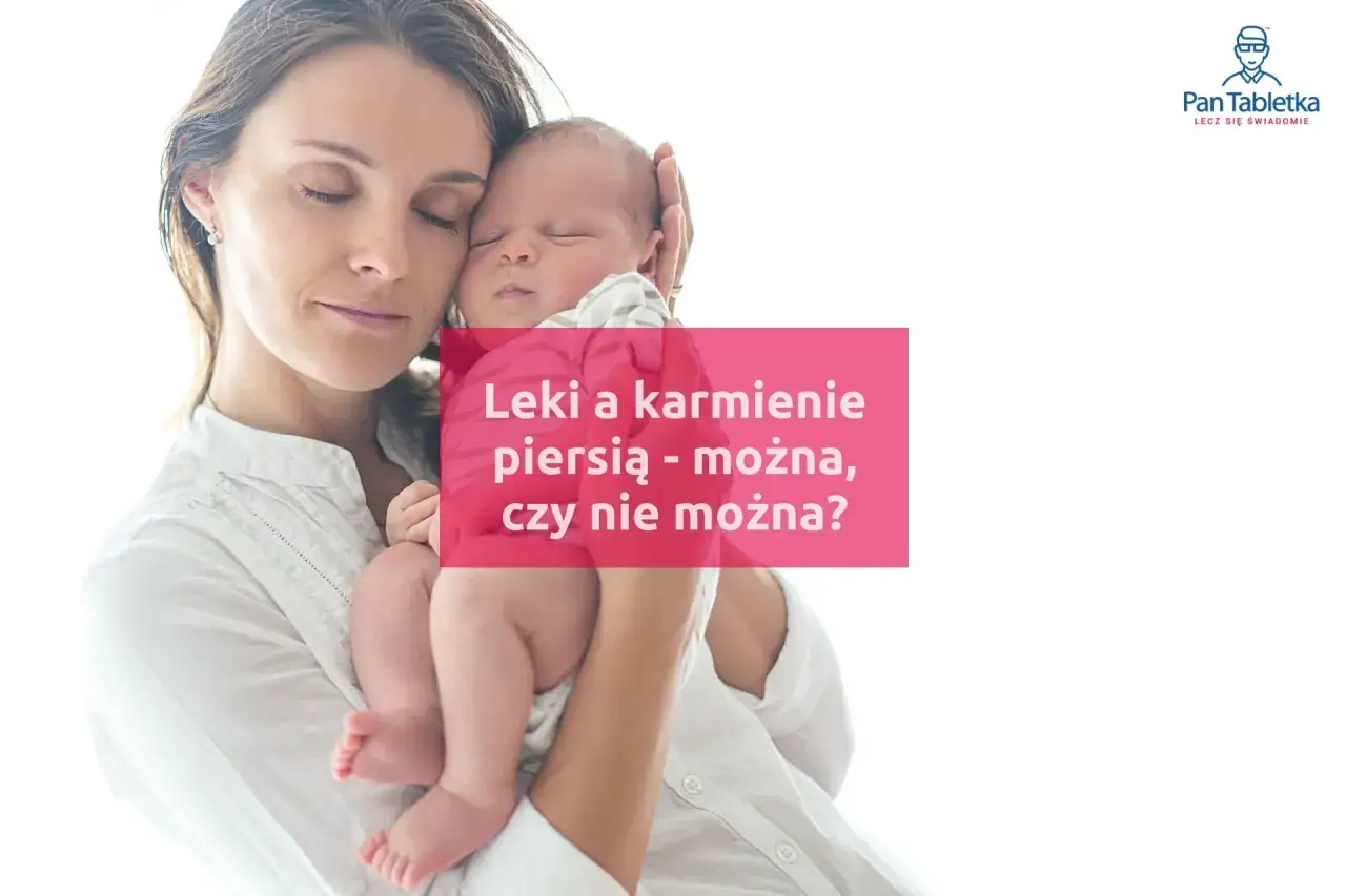 Matka tuli śpiące dziecko. R&oacute;żowy prostokąt z napisem 
