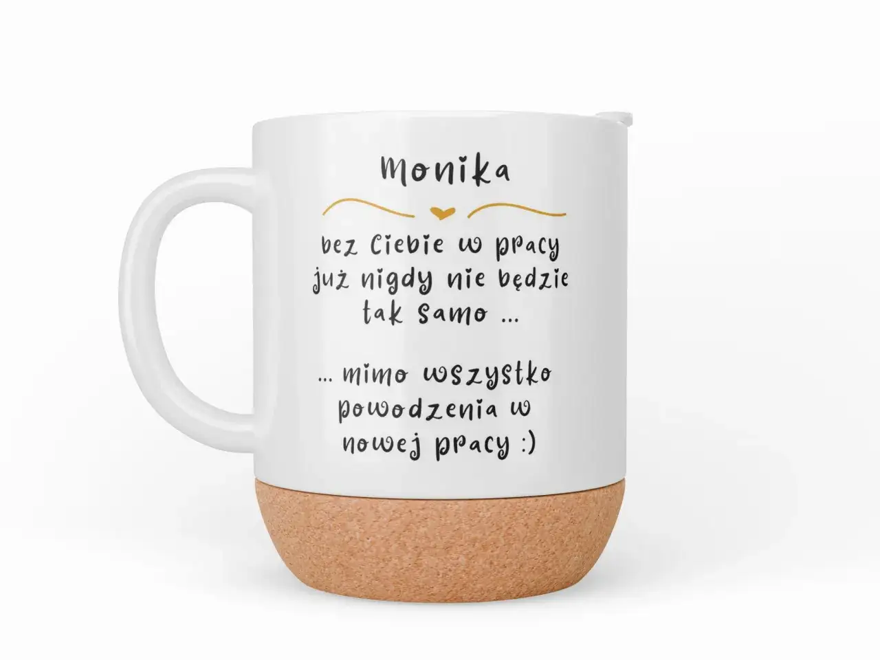 Biały kubek z napisem 