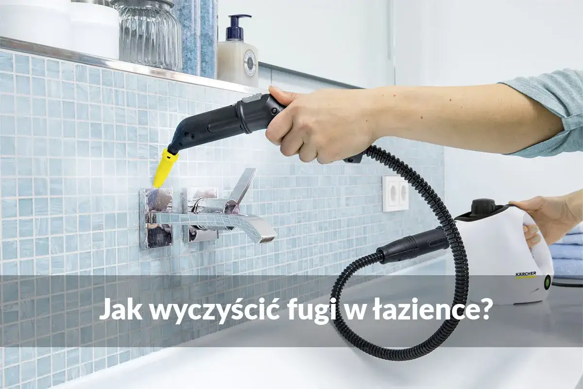 Para z parownicy skutecznie czyści fugi w łazience, przy baterii prysznicowej.