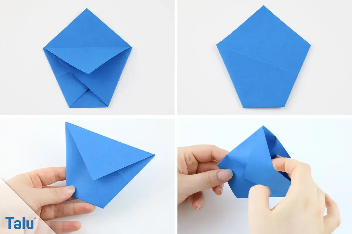 Schritt-f&uuml;r-Schritt-Anleitung: So kannst du eine kleine **Tasse aus Papier basteln**. Origami-Falttechnik f&uuml;r Anf&auml;nger.