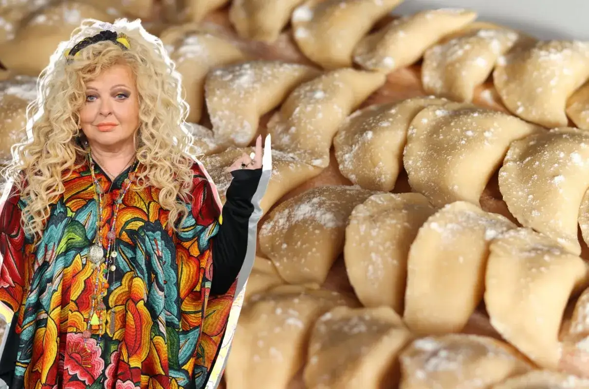 Magda Gessler prezentuje gotowe do lepienia pierogi ruskie. Jej przepis na farsz to sekret pysznych dań.