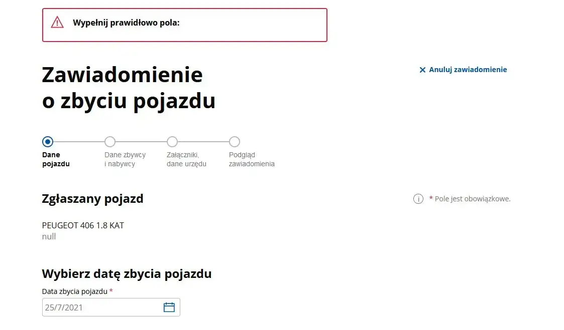 Dokumenty do zgłoszenia sprzedaży samochodu na tle laptopa z ePUAP