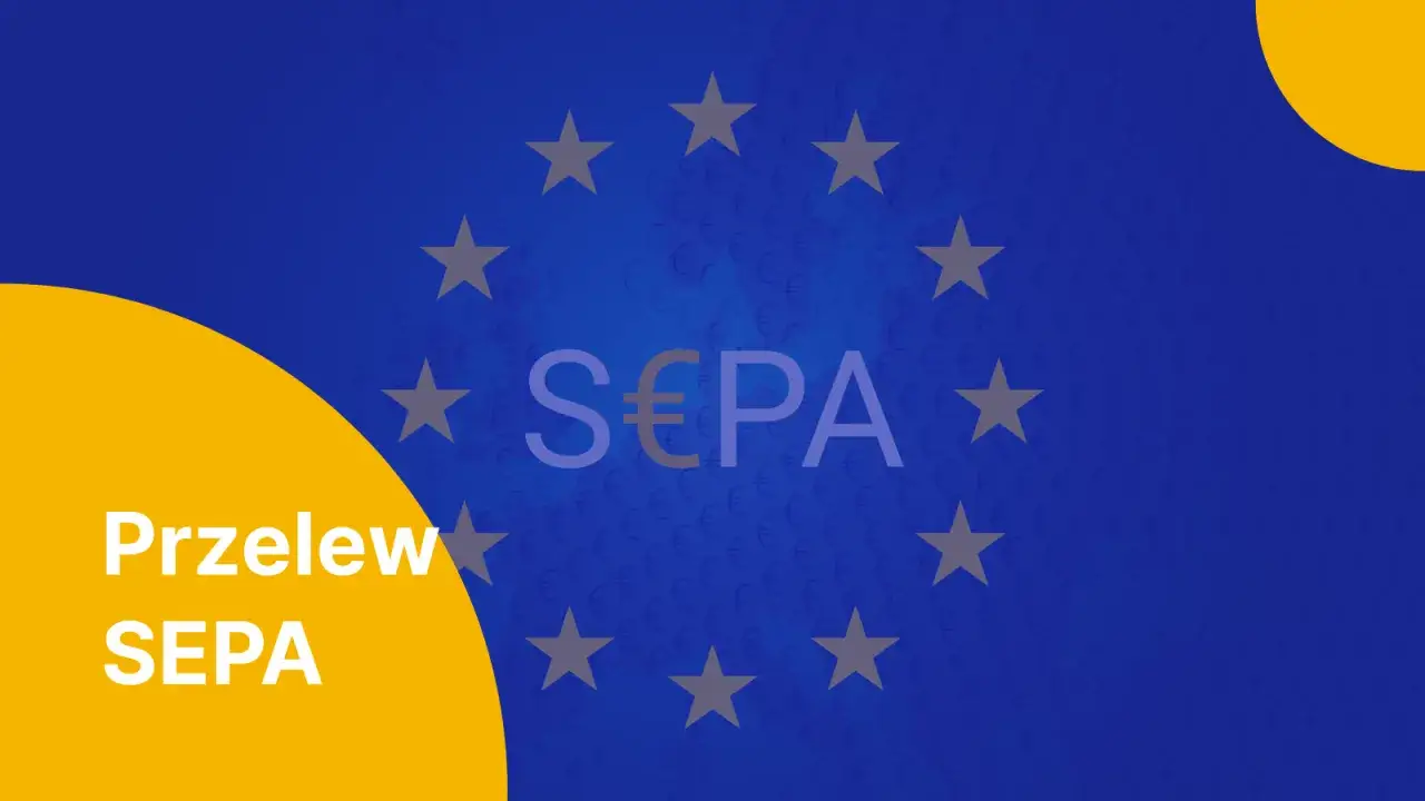 Przelew SEPA: szybka realizacja transakcji w strefie euro. Grafika z symbolem euro i gwiazdami Unii Europejskiej.