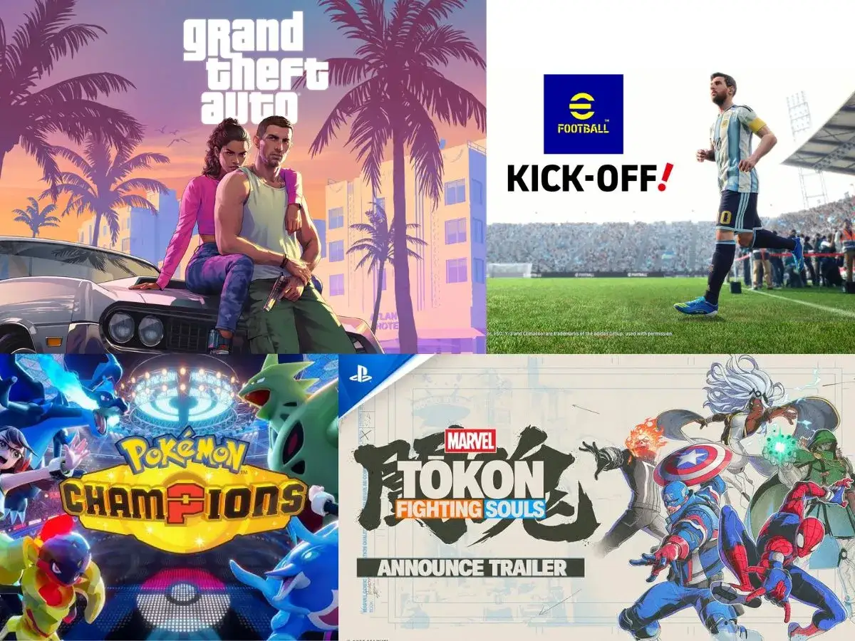Zapowiedzi gier 2026: Grand Theft Auto, eFootball, Pokémon Champions i Marvel's Tokon Fighting Souls.