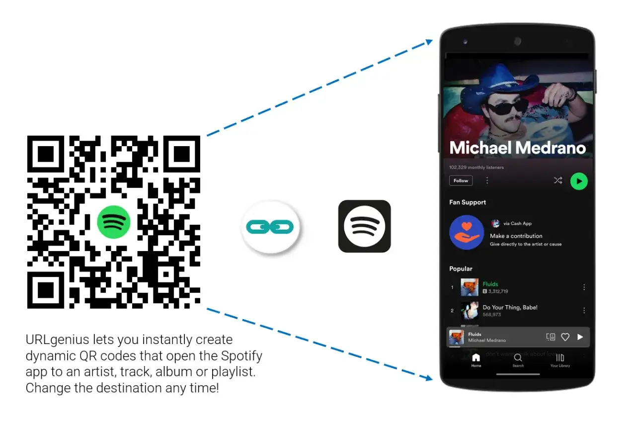 QR Code mit Spotify-Logo öffnet Michael Medranos Song