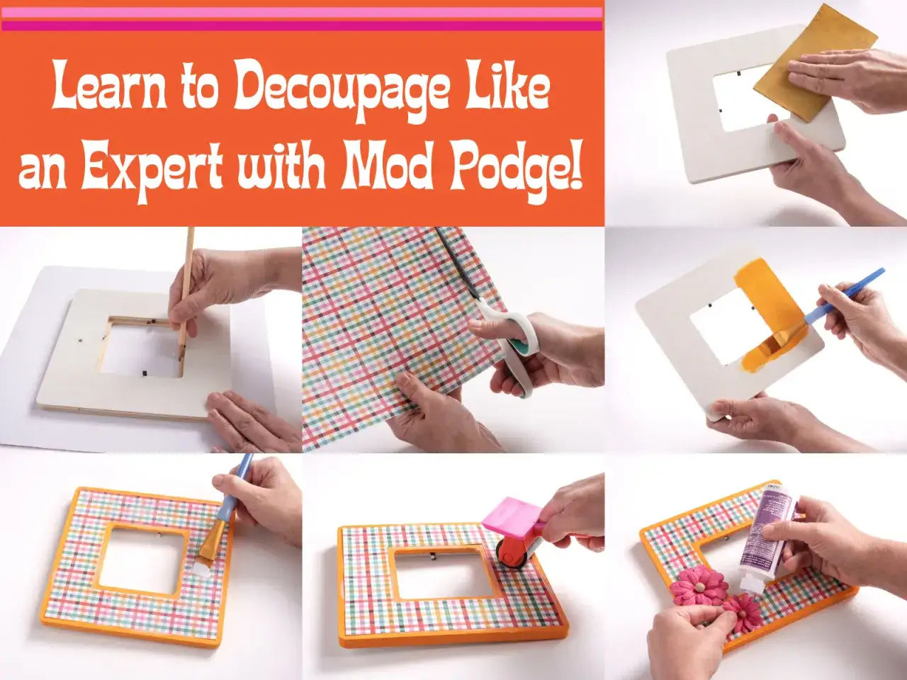 Naucz się decoupage z Mod Podge! Zobacz, jak krok po kroku ozdobić ramkę, używając papieru i kleju. Mod Podge to wszechstronny klej i uszczelniacz.