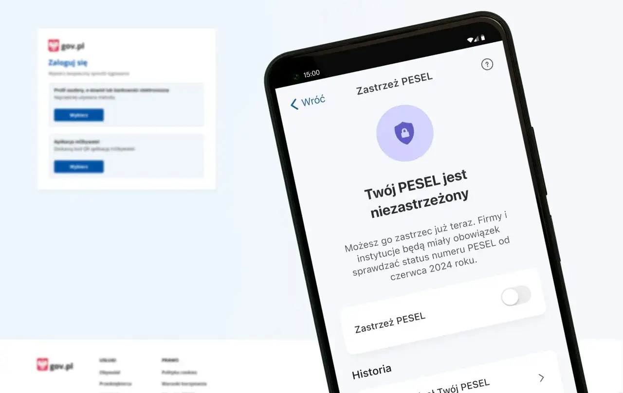 Zastrzeżenie nr PESEL na gov.pl. Twój PESEL jest niezastrzeżony, ale możesz to zmienić. Firmy będą sprawdzać status od czerwca 2024.