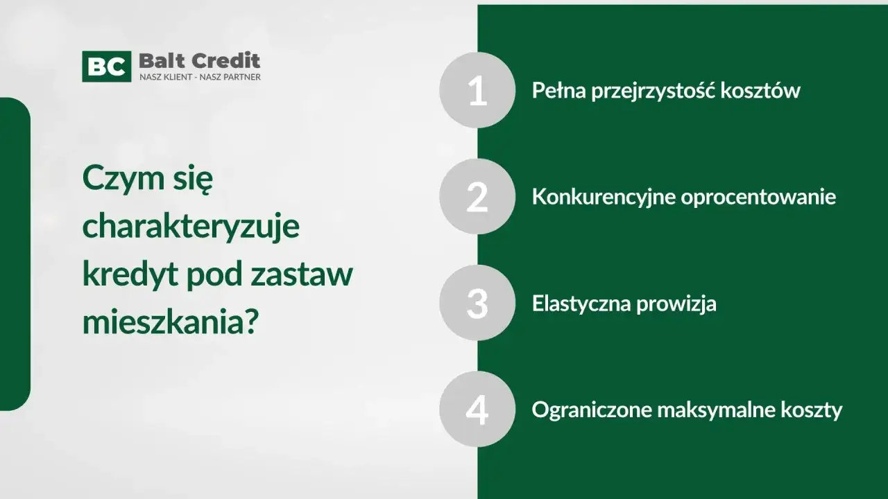 Kredyt pod zastaw mieszkania bez zdolności kredytowej: przejrzystość, konkurencyjne oprocentowanie, elastyczna prowizja, ograniczone koszty.