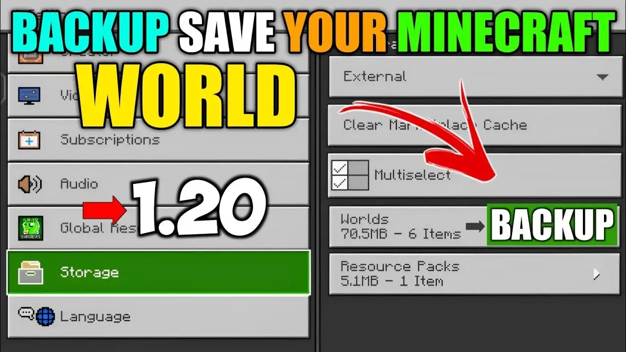 Minecraft backup świata