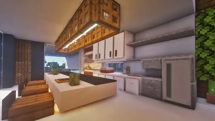 Minecraft kuchnia nowoczesna rustykalna mała
