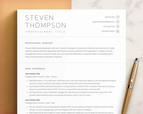 prosty szablon CV Word ATS friendly