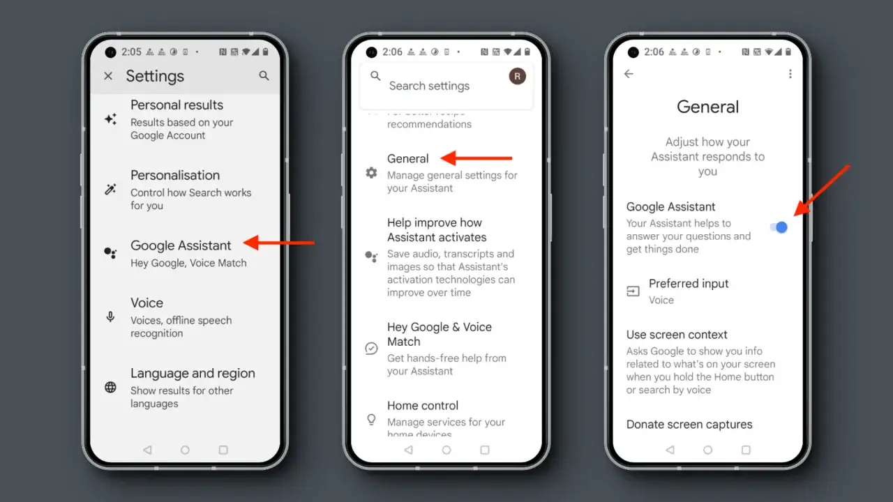 Jak wyłączyć Gemini: w Ustawieniach wybierz Asystenta Google, potem Ogólne, a następnie wyłącz przełącznik Asystenta Google.