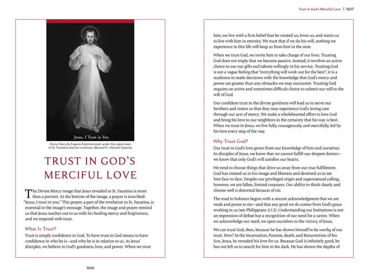 Divine Mercy image of Jesus, with text discussing trust and does God forgive all sins.