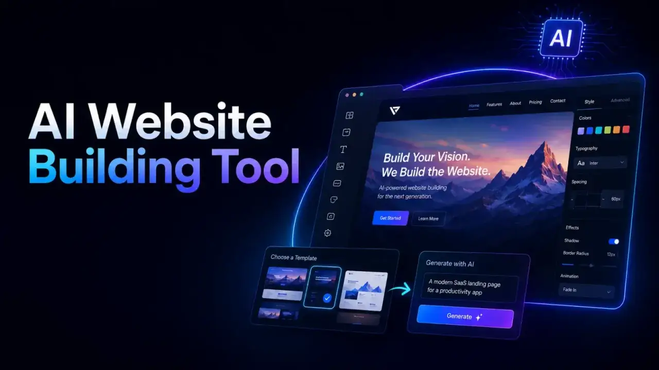 Herramienta IA para crear p&aacute;ginas web. Elige plantillas y genera tu sitio web con IA.