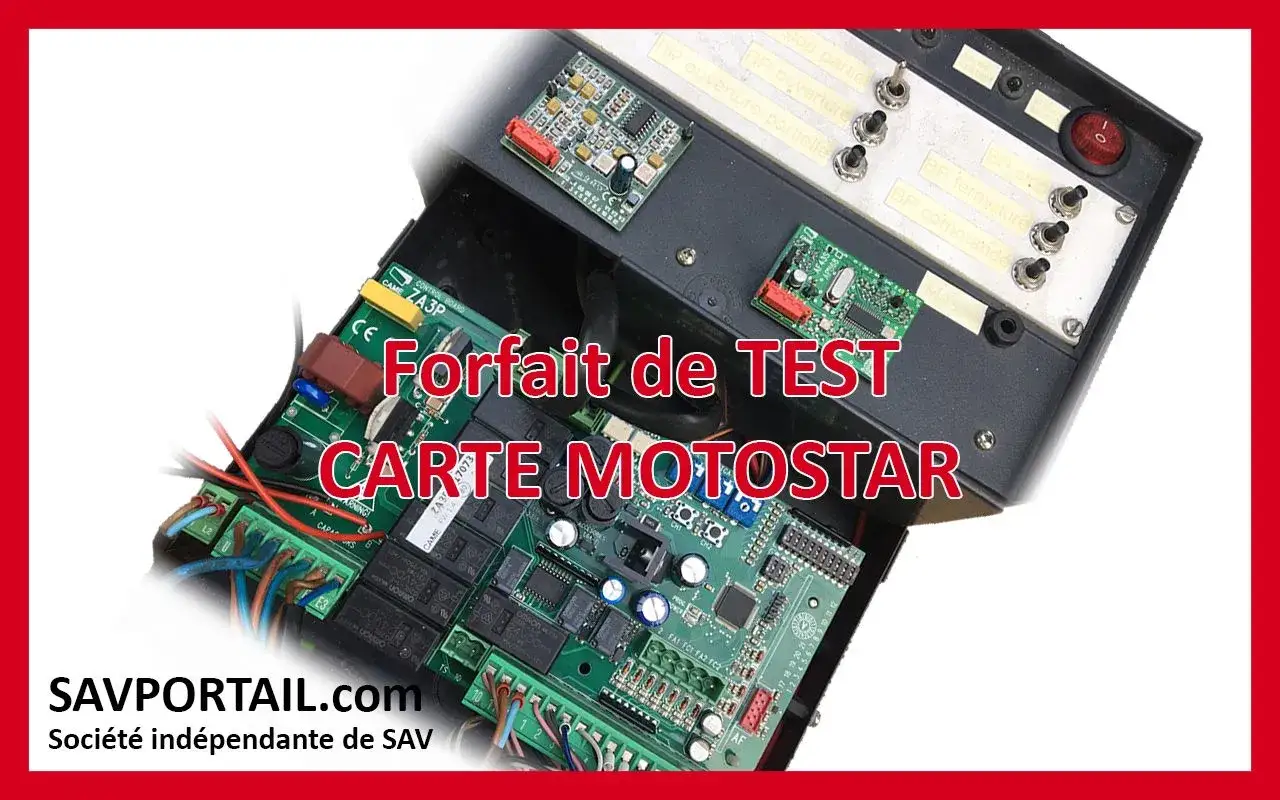 Carte Motostar pour automatisme de portail. Testez votre syst&egrave;me pour r&eacute;soudre tout probl&egrave;me.