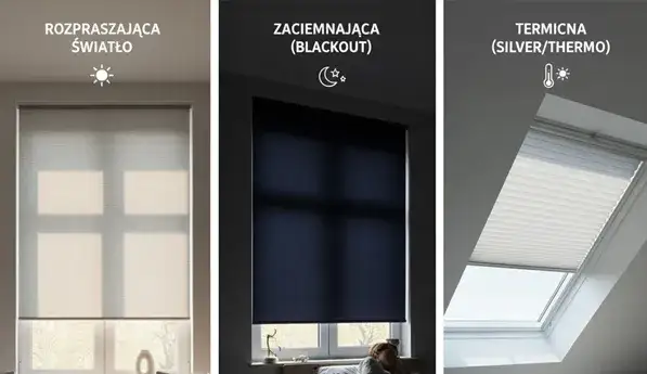 Rodzaje rolet zaciemniających do sypialni por&oacute;wnanie
