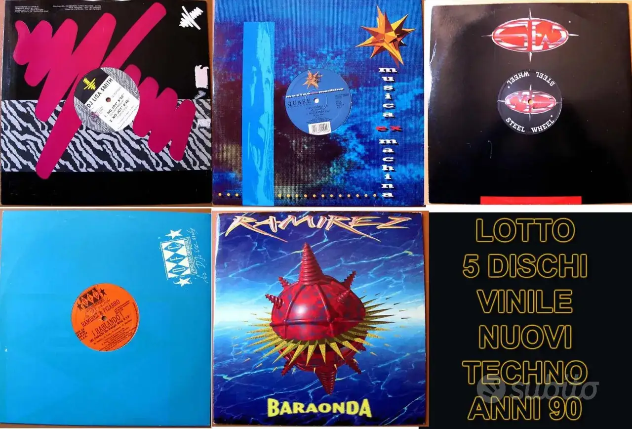 Sei dischi di dj techno anni 90, tra cui Ramirez & Pizarro e Quake. Un vero tuffo nel passato!