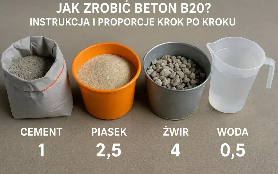 Proporcje betonu B20 na wiadra
