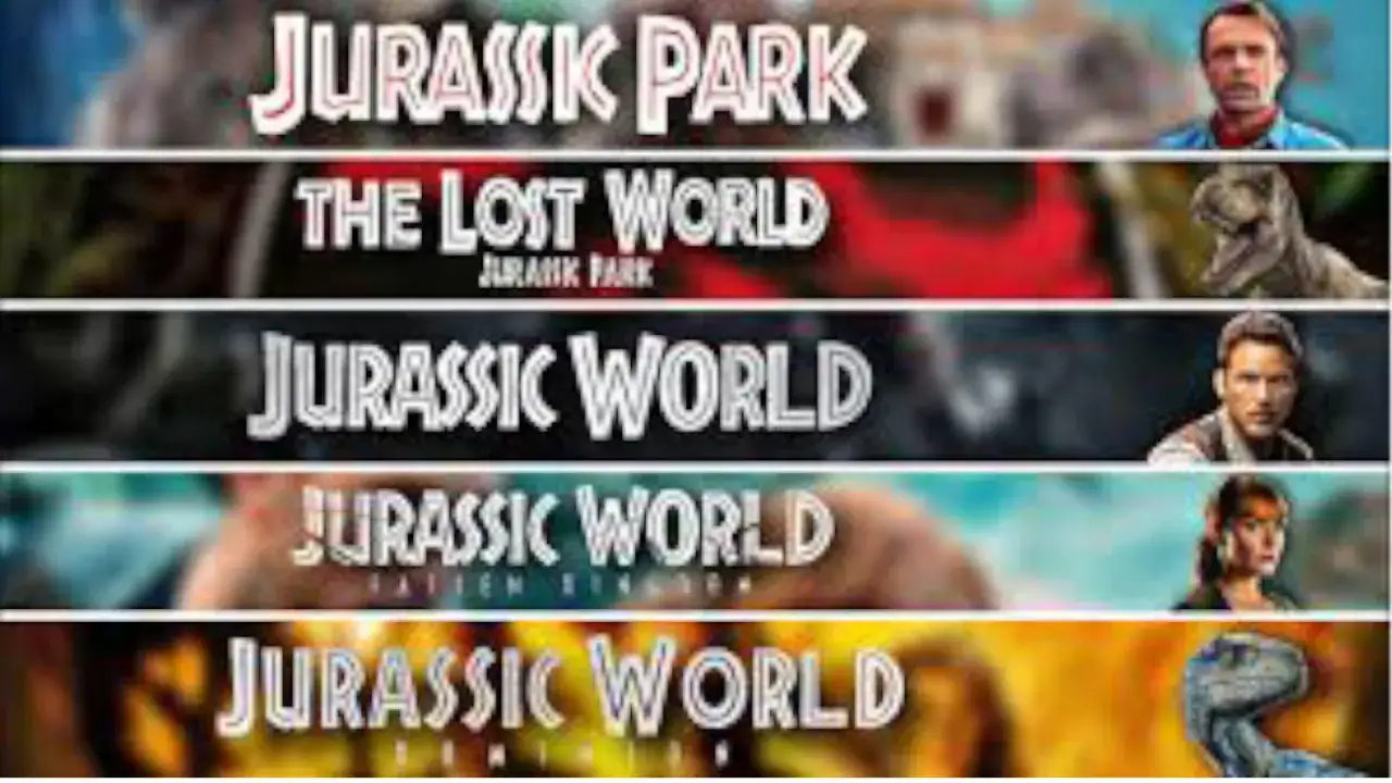 Kolejność film&oacute;w z serii Jurassic Park i Jurassic World: od klasyki po najnowsze przygody z dinozaurami.