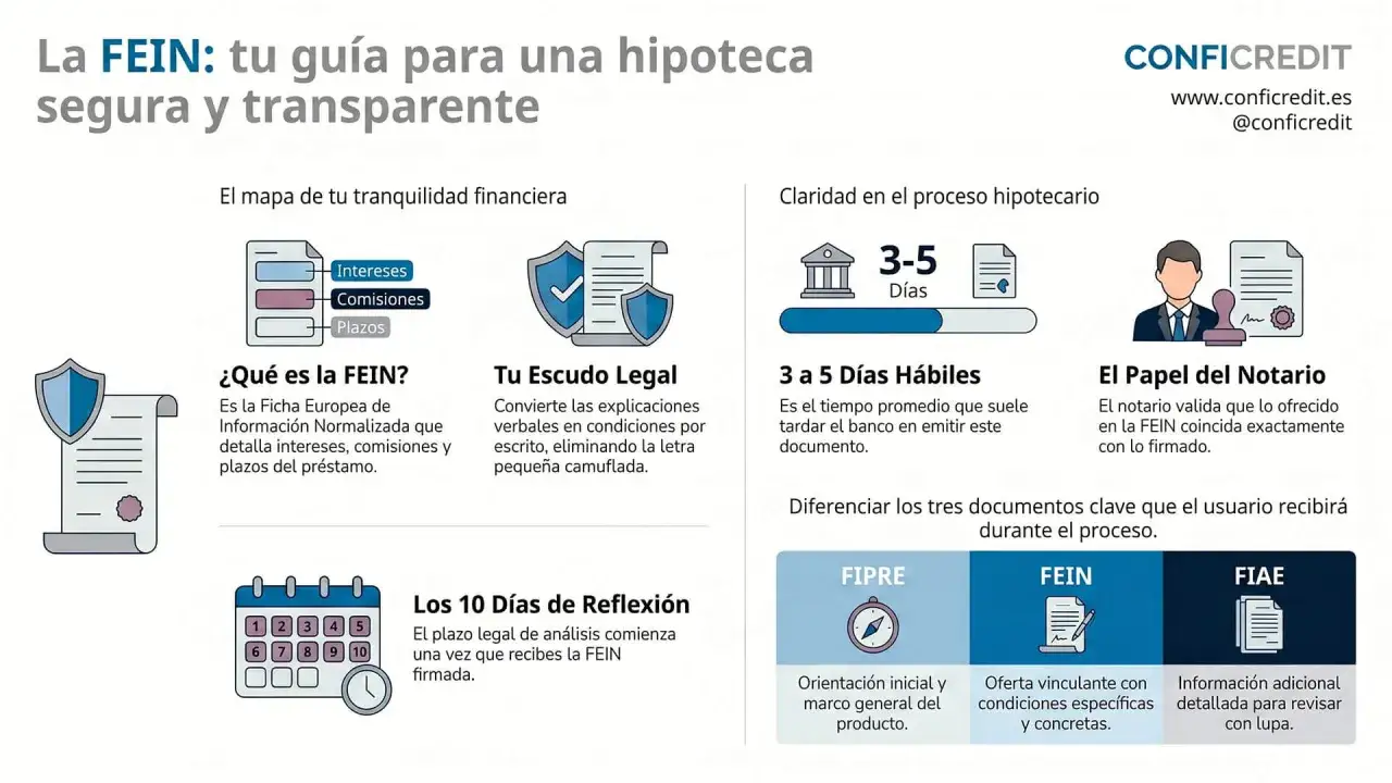 Gu&iacute;a sobre la FEIN, documento clave para hipotecas. Si el banco no me da la FEIN, &iquest;qu&eacute; hago? Aqu&iacute; se explica.