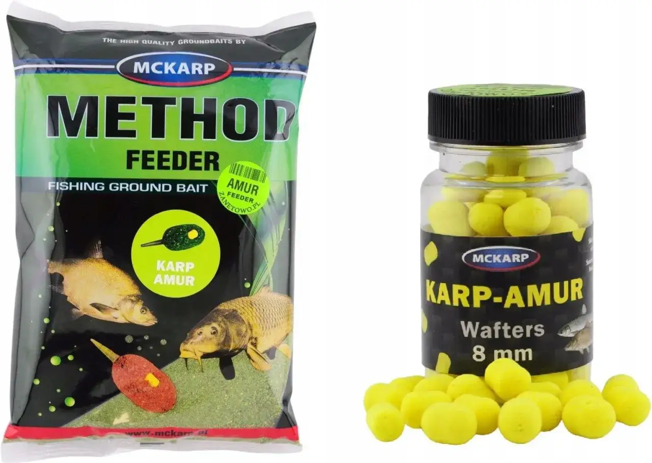 Zestaw zanęt Method Feeder i waftersów Karp-Amur od MCKARP. Idealne przynęty na karpie i amury.