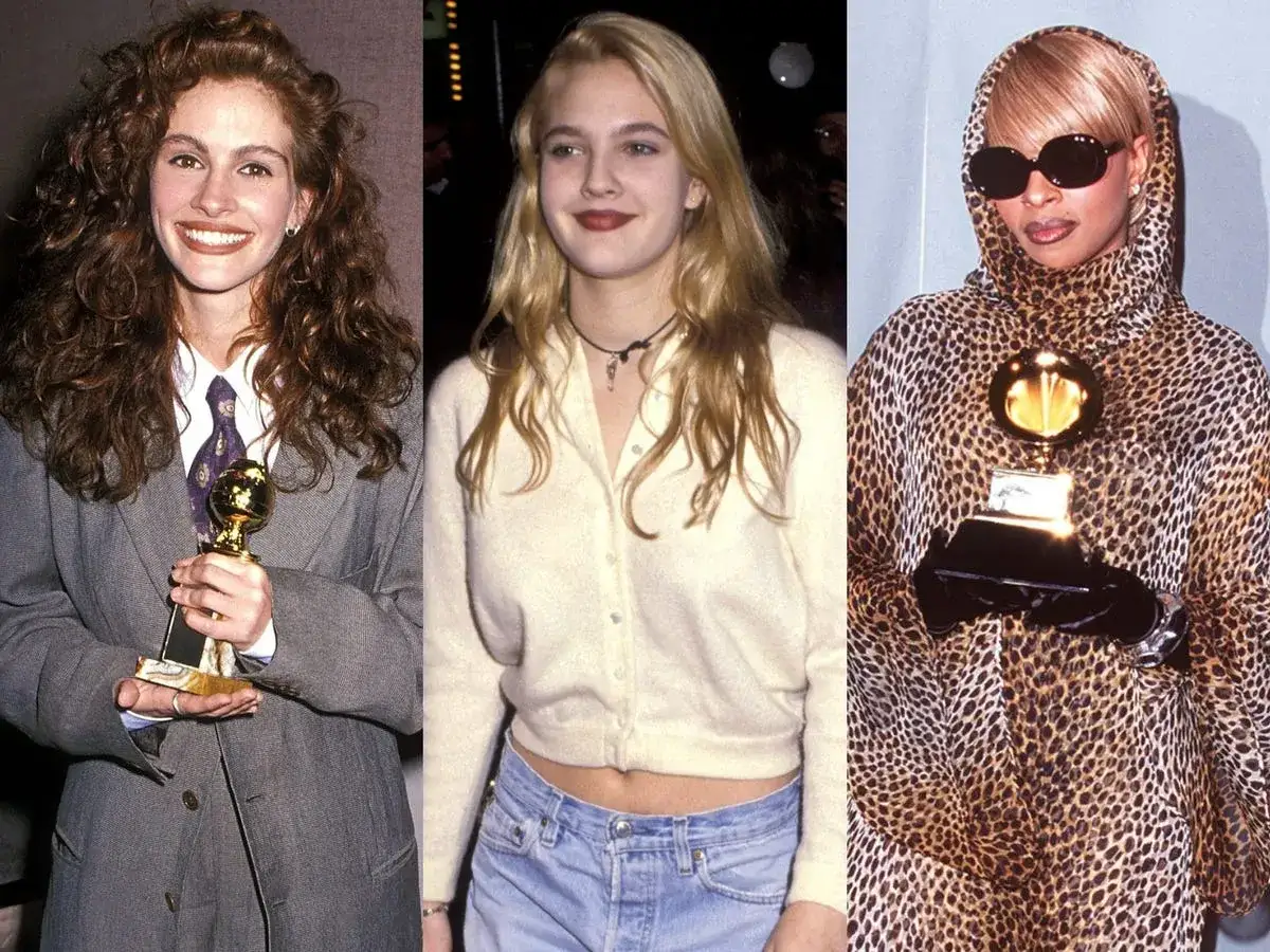Julia Roberts, Drew Barrymore i Mary J. Blige, ikony lat 90., z nagrodami.