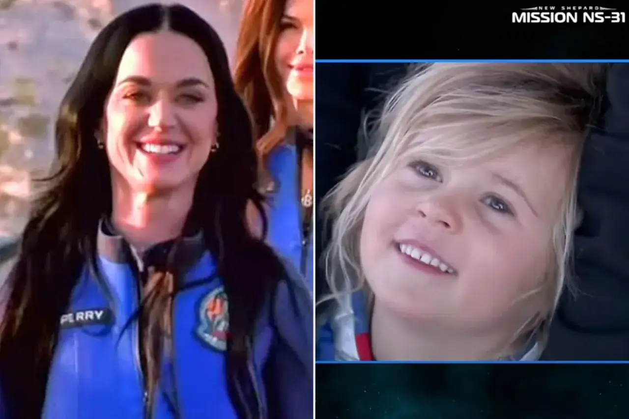 Katy Perry w stroju astronauty i uśmiechnięte dziecko. Czyżby Katy Perry dzieci w kosmosie?
