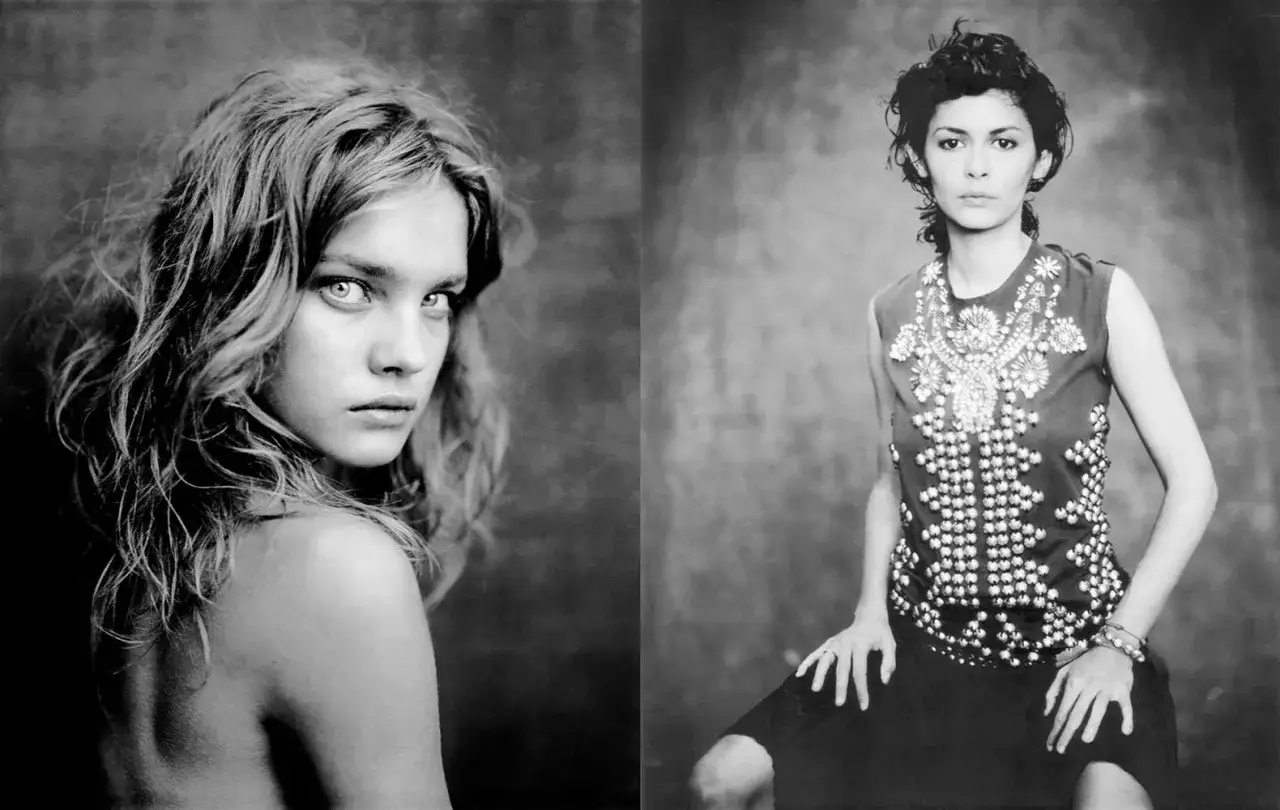 Dwie kobiety na zdjęciu Paolo Roversi. Po lewej młoda kobieta z burzą włosów, po prawej kobieta w ozdobnej bluzce.