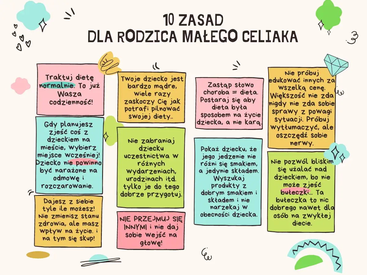 10 zasad dla rodzica małego celiaka: traktuj dietę normalnie, zastąp słowo 