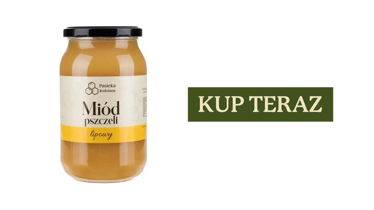 Słoik miodu lipowego z etykietą