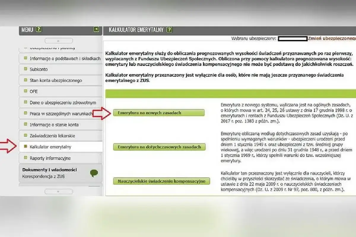 Kalkulator emerytalny: przeliczenie emerytury kapitałowej na powszechną. Wybór opcji 