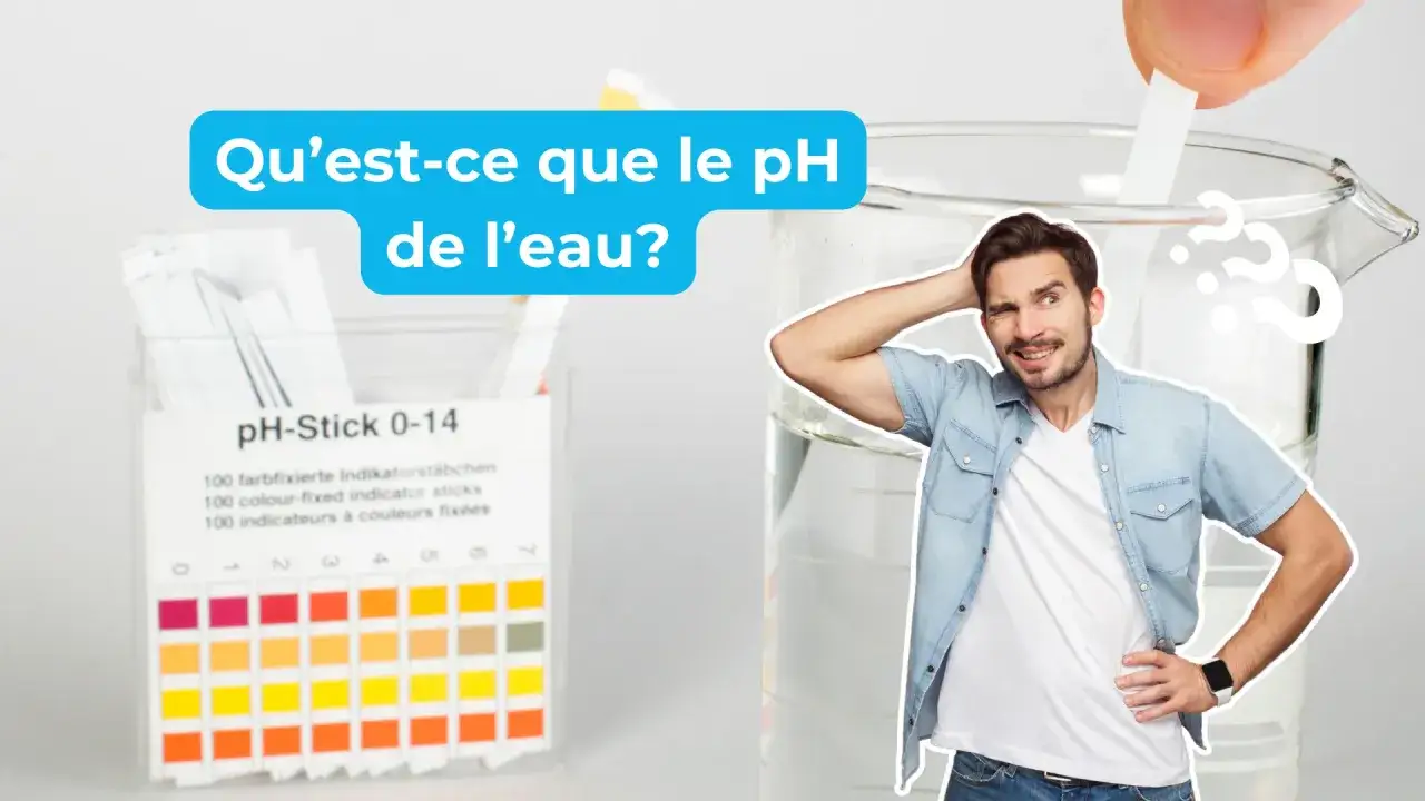 Un homme perplexe observe des bandelettes de test de pH pour l'eau du robinet. Le résultat est-il acide ou basique ?