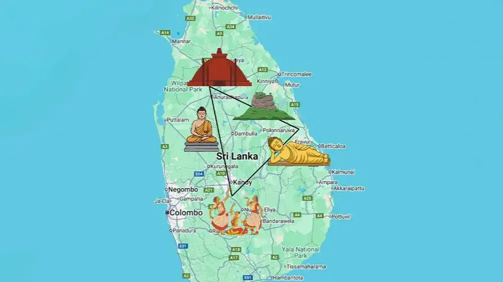 Mapa Tr&oacute;jkąt Kulturowy Sri Lanka