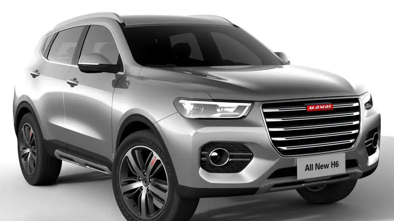 Nowy Haval H6 w kolorze srebrnym, z charakterystycznym grillem i nowoczesnymi światłami.