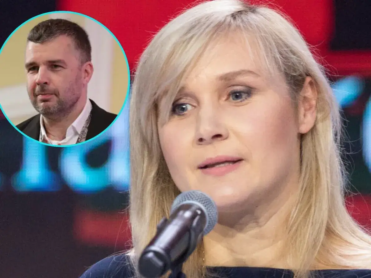 Katarzyna Gójska z mężem i dziećmi na zdjęciu.