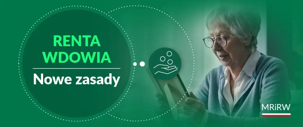 Renta wdowia komu przysługuje? Grafika informuje o nowych zasadach świadczenia dla wdów i wdowców.