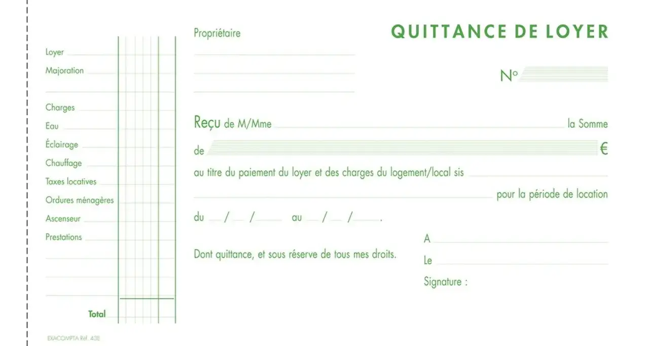 Quittance de loyer d&eacute;taill&eacute;e : loyer, charges, etc. Savoir combien de temps garder les quittances de loyer est essentiel pour vos d&eacute;marches.