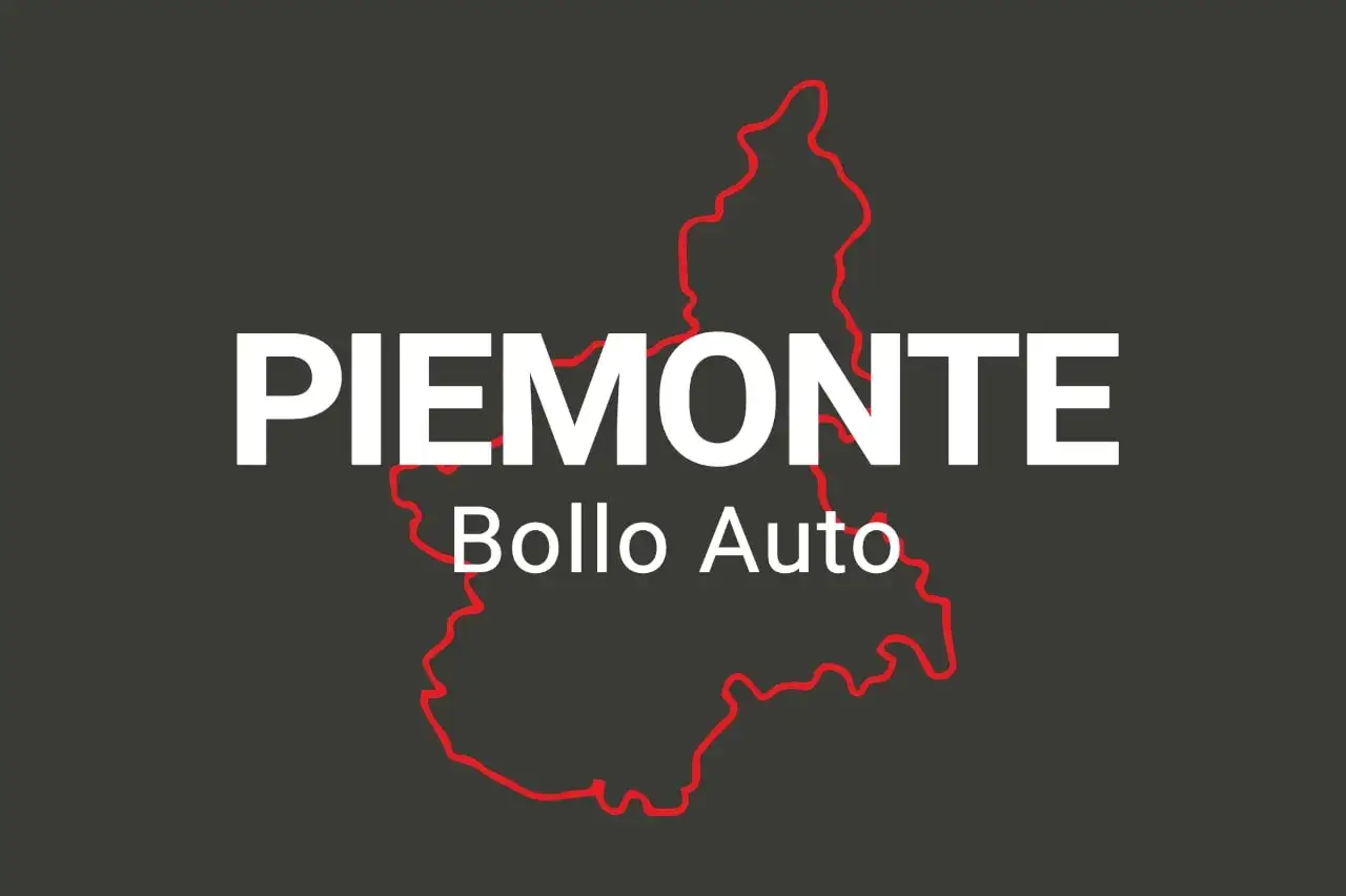 Contorno rosso del Piemonte con testo bianco 