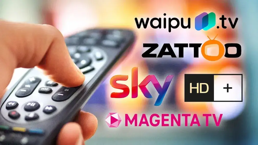 Logos der TV-Streaming-Apps Waipu.tv Zattoo Joyn RTL+