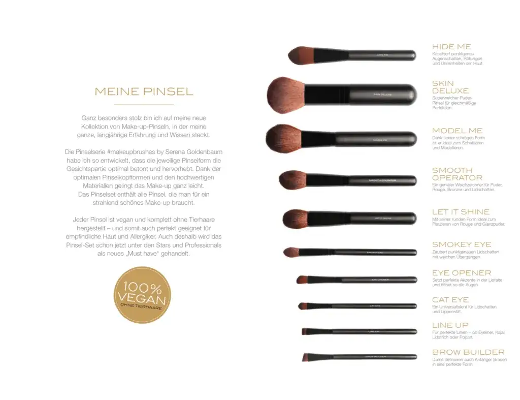 verschiedene make-up pinsel übersicht