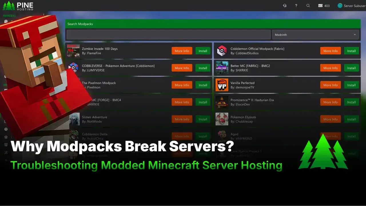 Wybieraj spośród wielu modów na serwer Minecraft, takich jak Pixelmon czy Cobblemon. Znajdź idealne modpacki i zacznij przygodę!