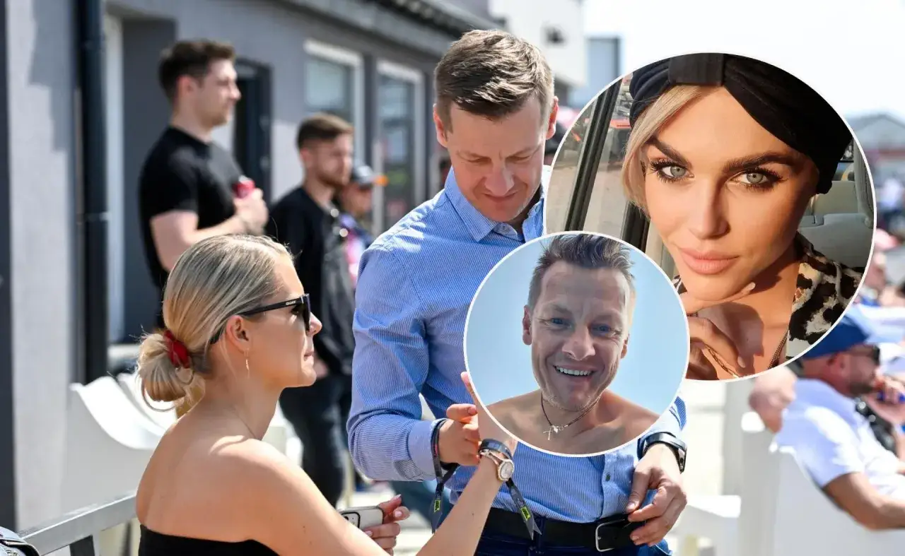 Czesław Mroczek z rodziną: żona Marzena i syn. Uśmiechnięty aktor w otoczeniu bliskich.
