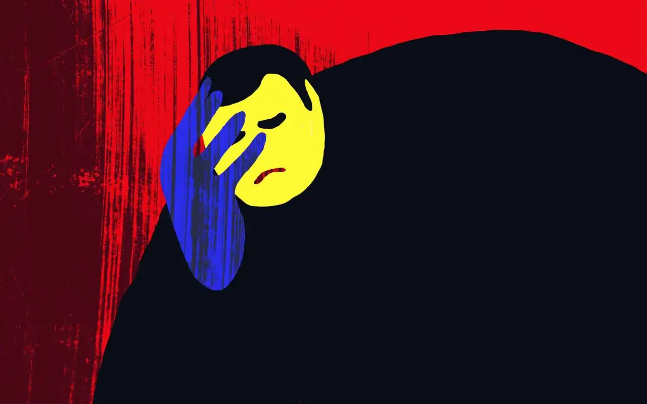 Illustrazione di una persona con la mano sulla fronte, espressione di chi si sente sbagliato in psicologia.