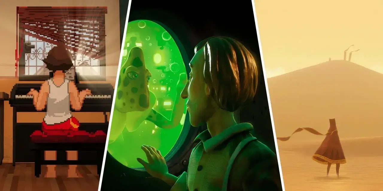 Pixelowa dziewczyna przy pianinie, naukowiec z obcym w zielonej poświacie i samotna postać w piaskach pustyni – to najlepsze gry indie.