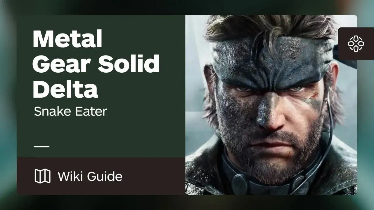 Gu&iacute;a de Metal Gear Solid Delta: Snake Eater. El rostro de Snake, con cicatrices y camuflaje, mira fijamente.