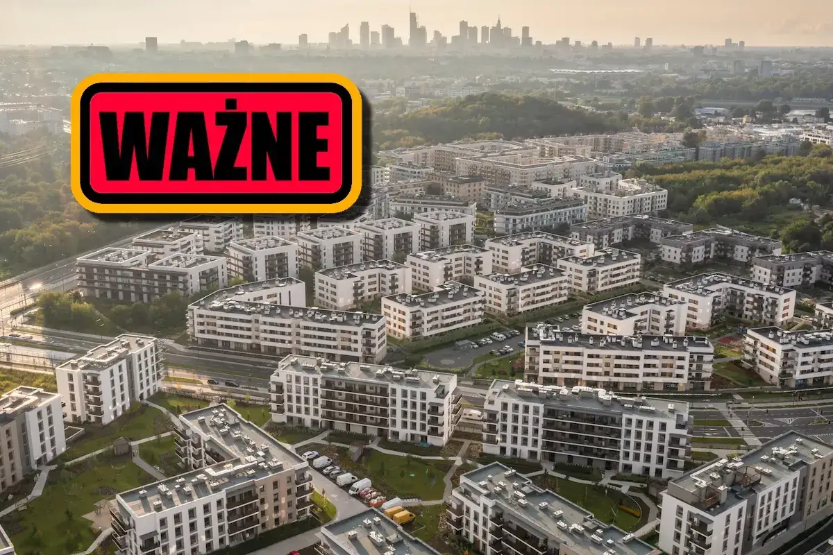 Ważna informacja dla mieszkańców bloków: czy podzielniki ciepła są obowiązkowe? Aerial view of a modern housing estate.