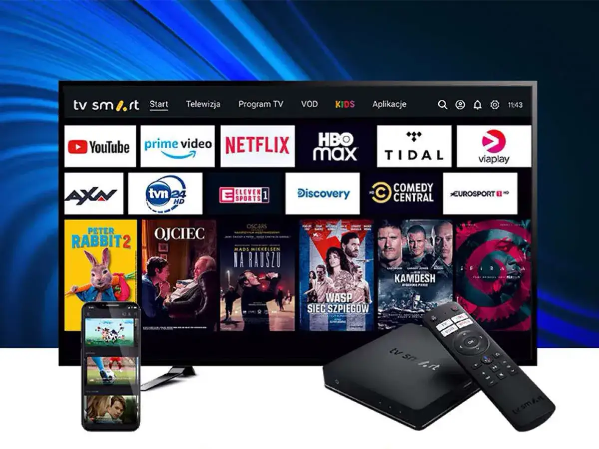 Odkryj jak odbierać telewizję bez anteny dzięki platformie Smart TV. Zobaczysz tu aplikacje jak Netflix, YouTube, HBO Max i wiele innych.